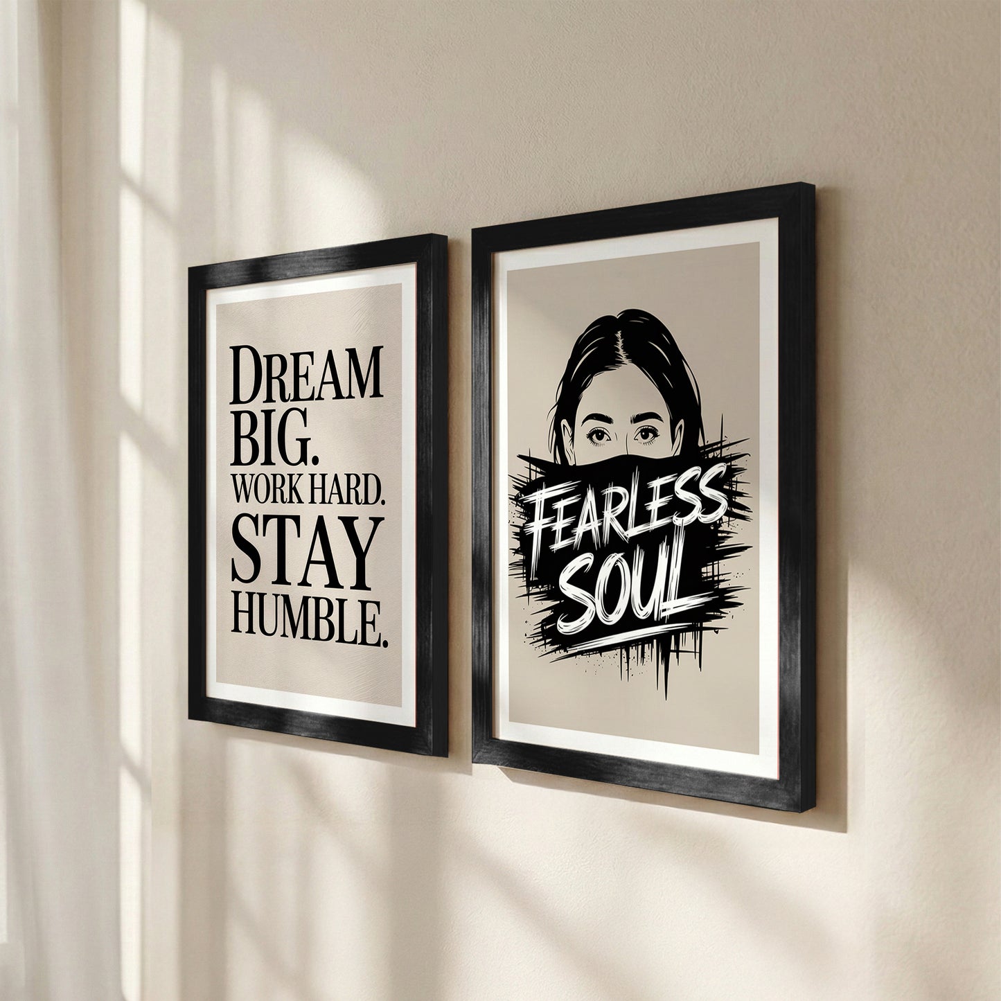 Fearless Soul Motivational Wall Art Set of 2