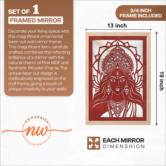 Shri Lakshmi Pinewood Laser Wall Art