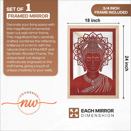 Buddha Pinewood Laser Wall Art