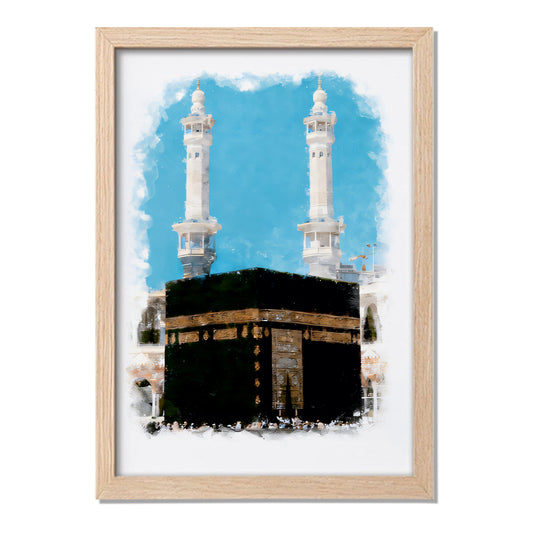 Kaaba Watercolor Islamic Wall Art