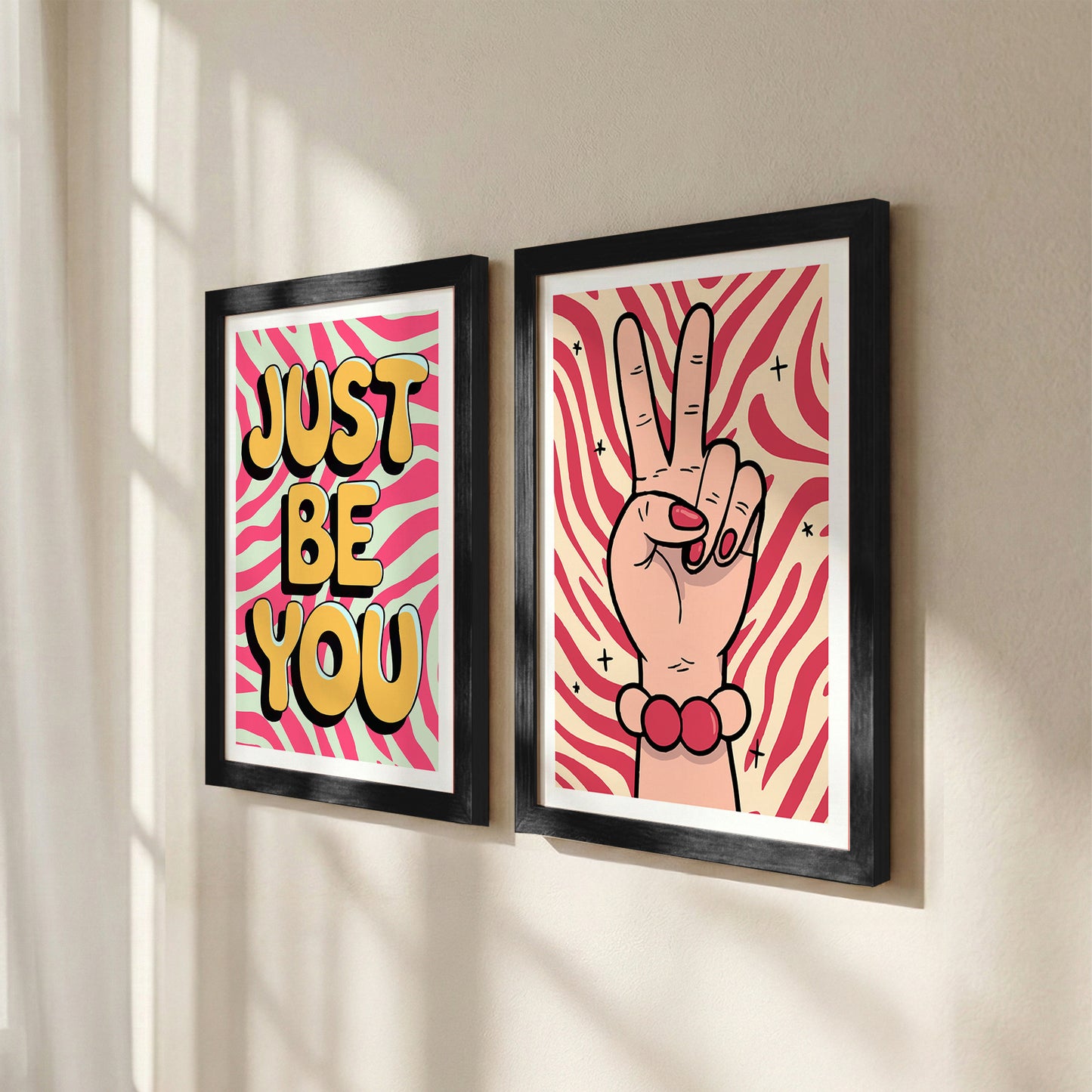 Just Be You Positive Vibes Wall Art Set of 2