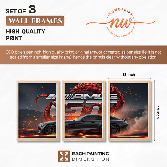 AMG GT Dragon Wall Frame Set of 3