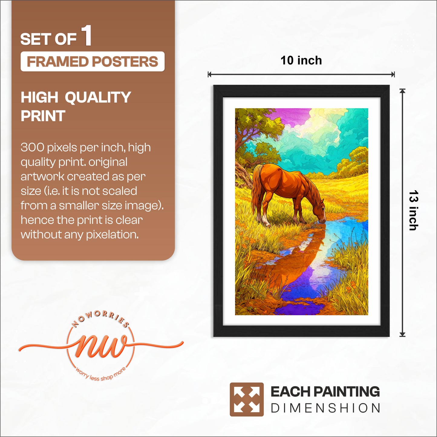 Golden Pasture Horse Poster