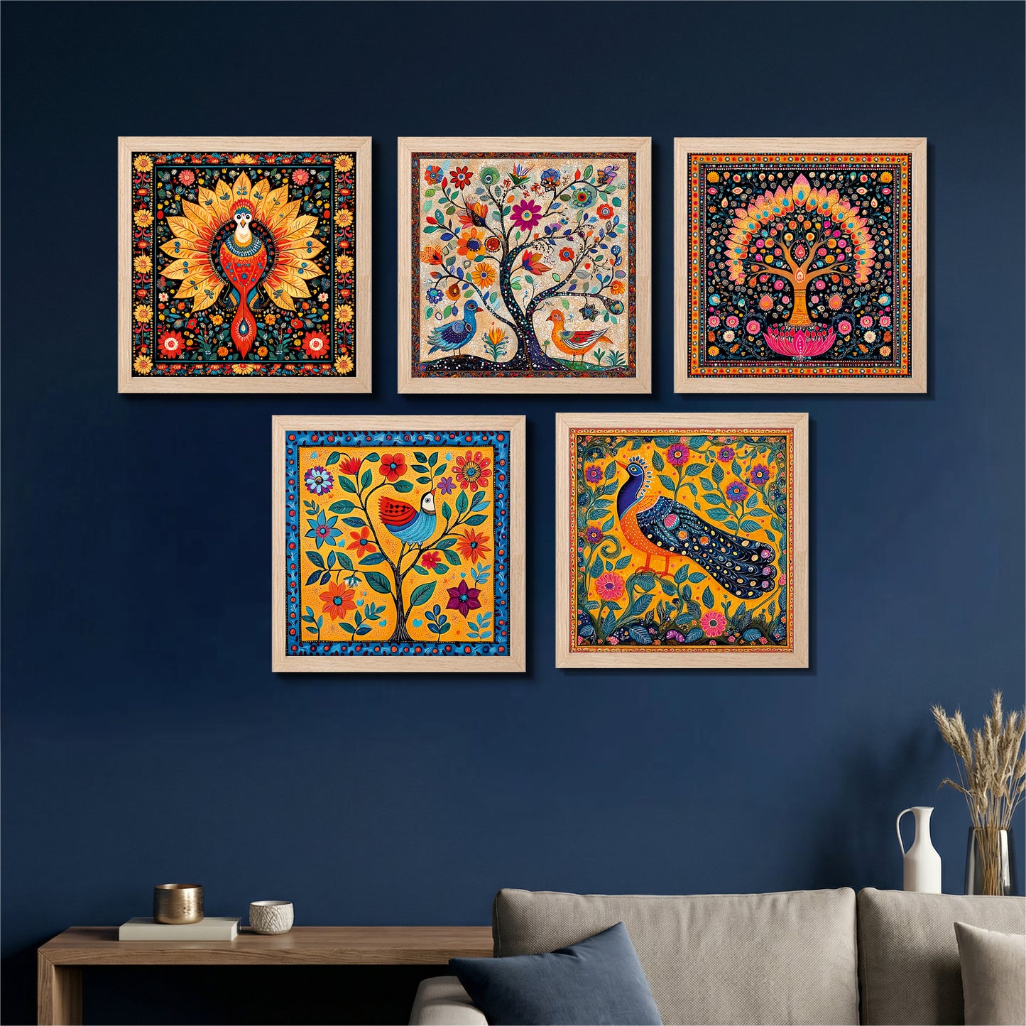 Folk Garden Wall Art Set of 6