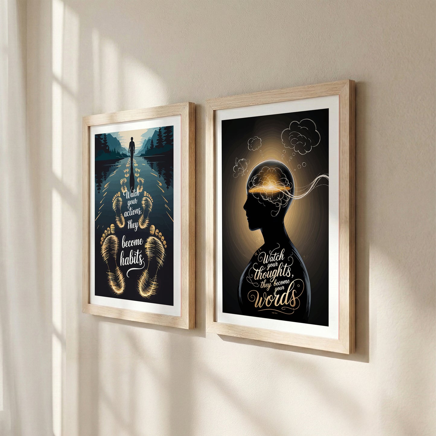 Mindset Motivation Wall Art Set of 2