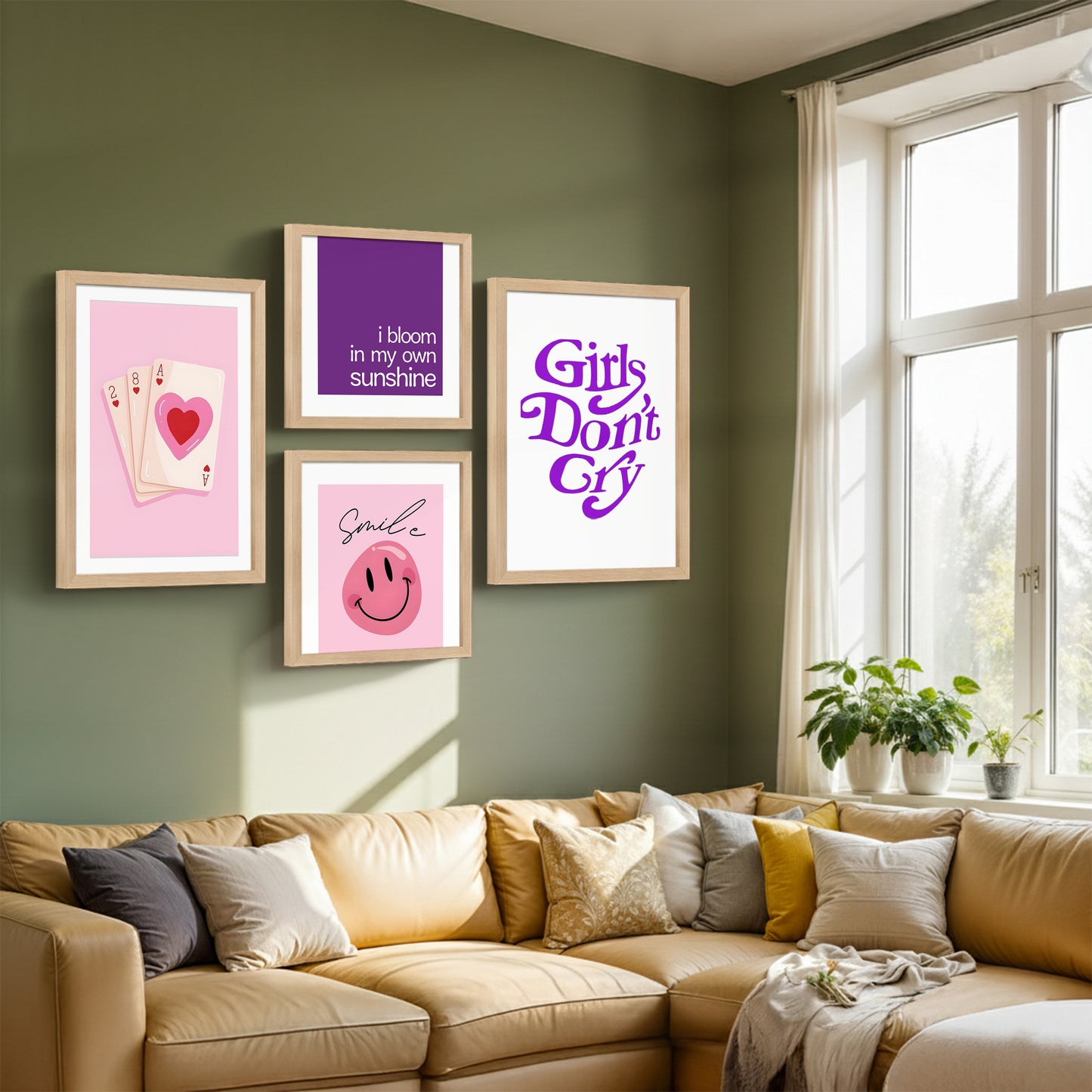 Pink Aesthetic Wall Art Set of 4