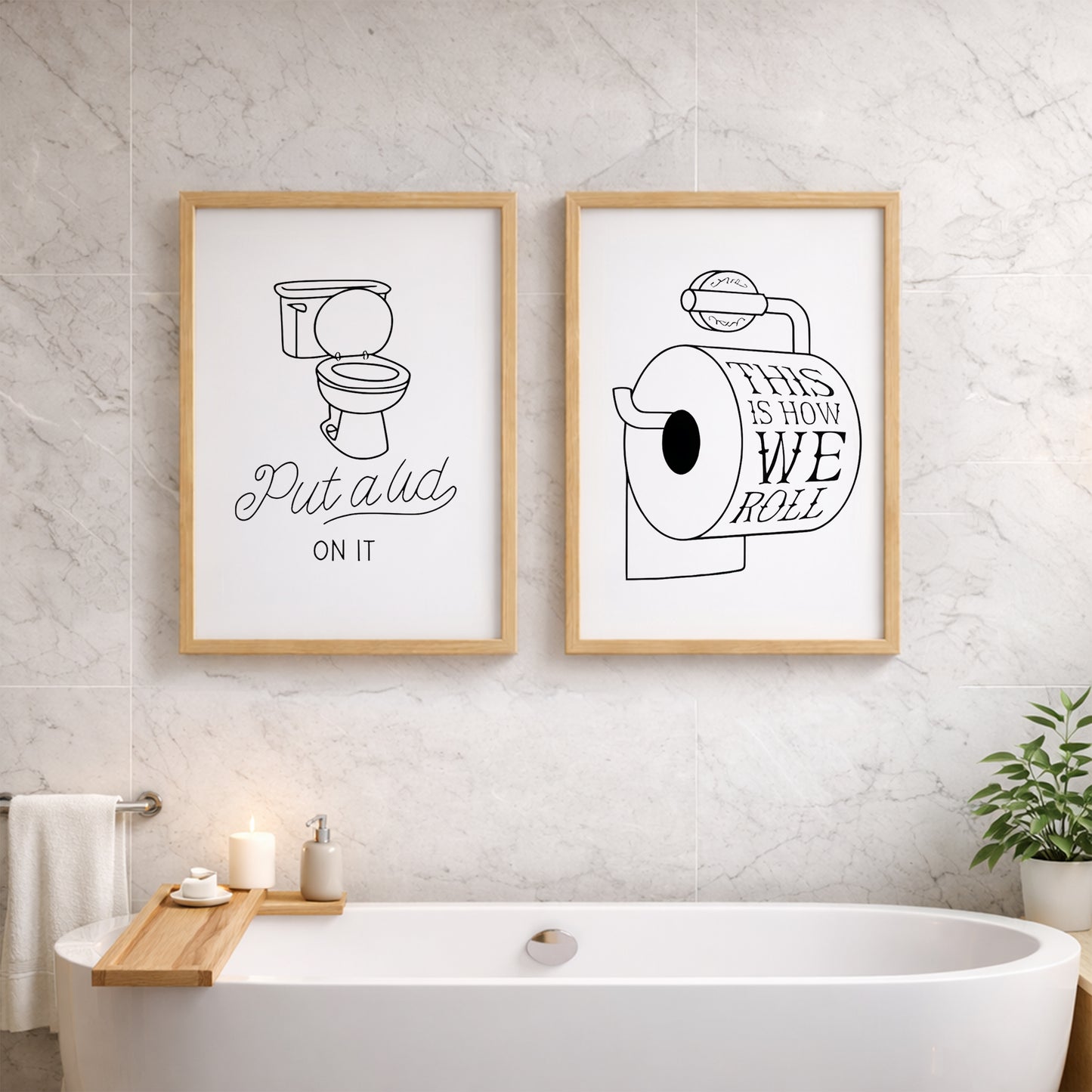 This Is How We Roll Toilet Humor Frame Set of 2