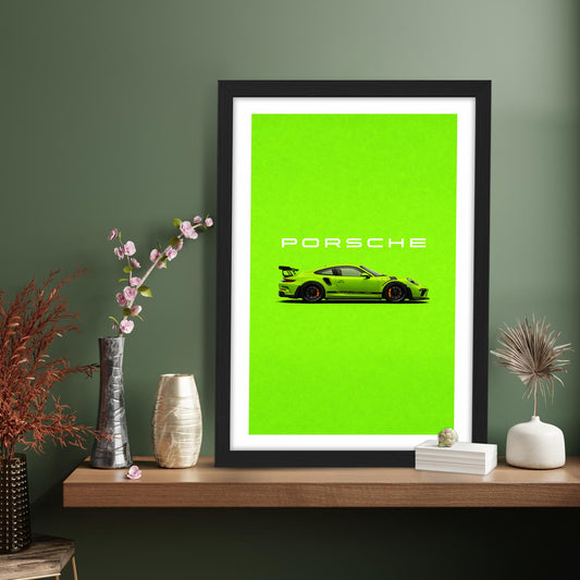 Neon Porsche Wall Frame