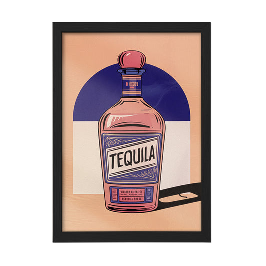 Tequila Bottle Art Wall Frame