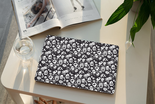 Skull Doodle Pattern Laptop Skin