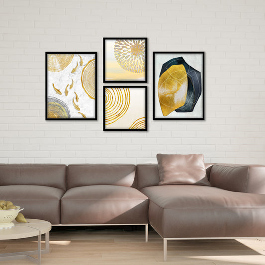 Luxury Golden Abstract Wall Art