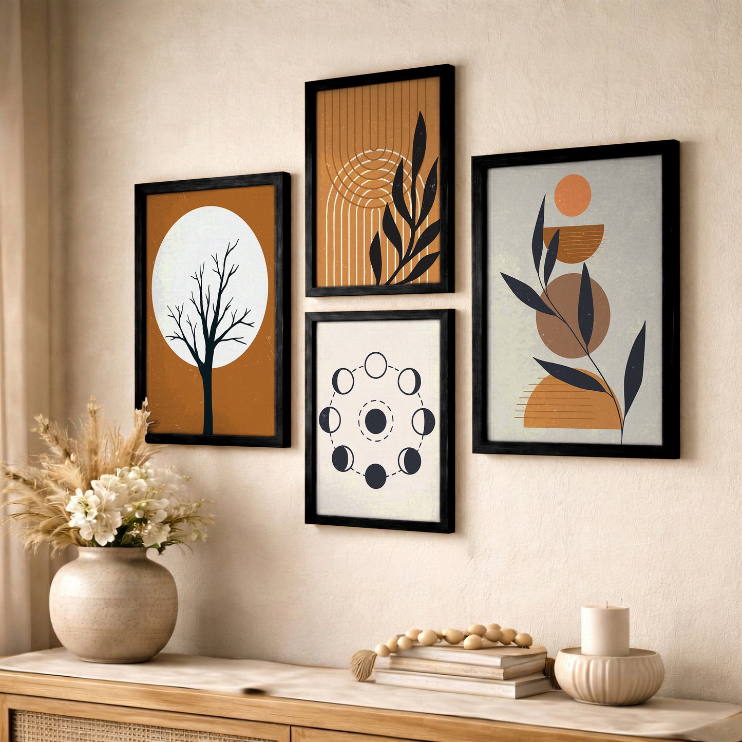 Modern Botanical Wall Frame - Set of 4