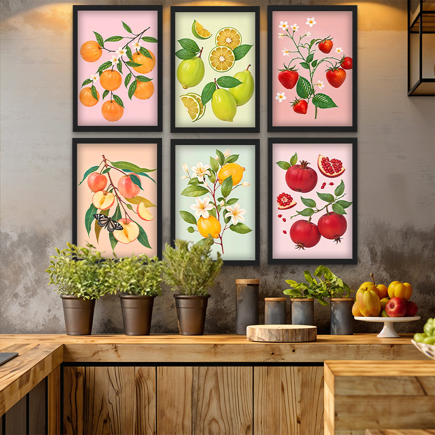 Fresh Fruit Botanical Wall Frame Set