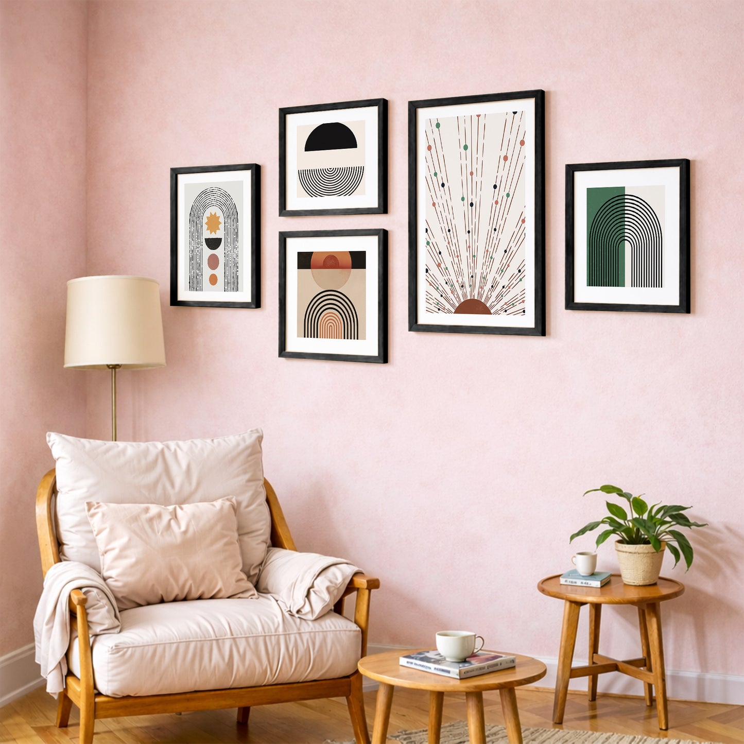 Modern Boho Wall Decor Set of 5