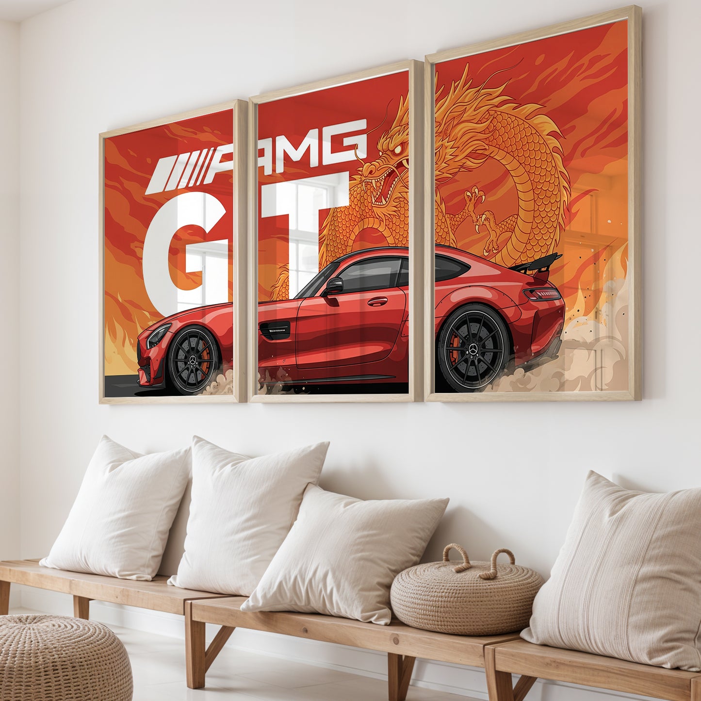 AMG GT Dragon Wall Frame Set of 3