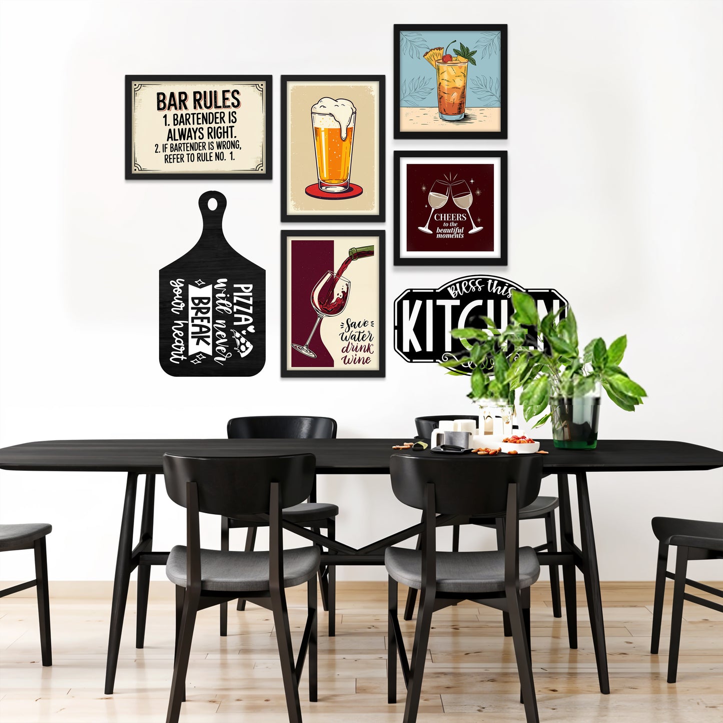 Bar & Kitchen Wall Art Gallery Set