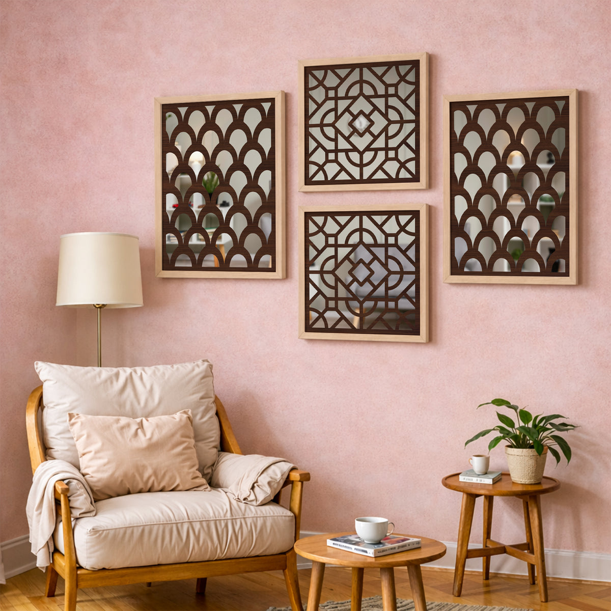 Scallop Arch Mirror Set Set of 4