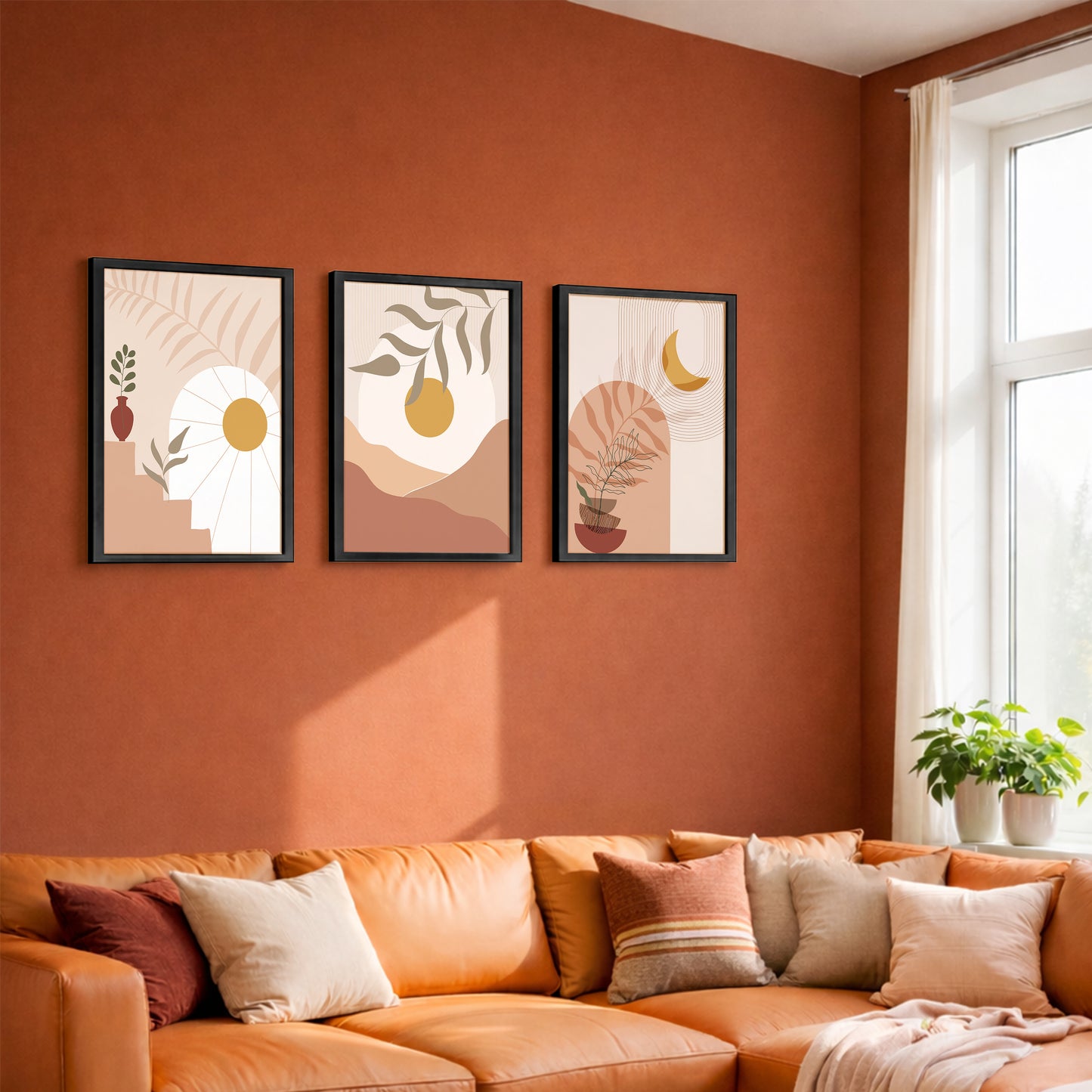 Modern Neutral Landscape Wall Frames Set of 3