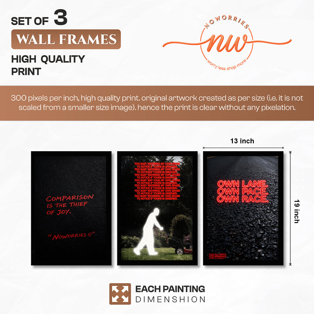 Motivational Quote Wall Art Set of 3