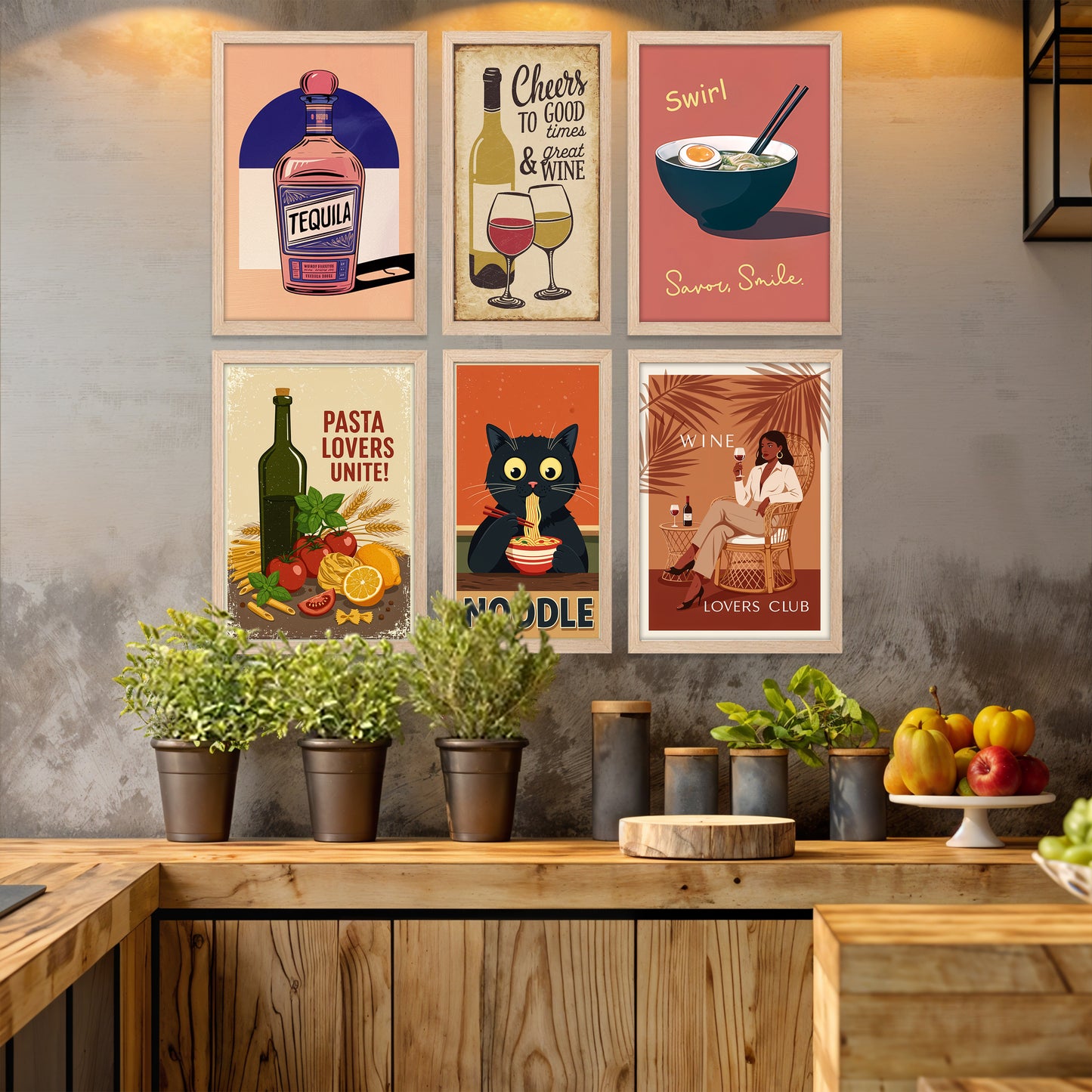 Food & Wine Wall Art Set – 6