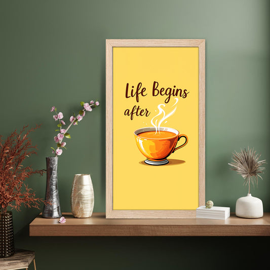 Life Begins After Tea Wall Frame Set of 1