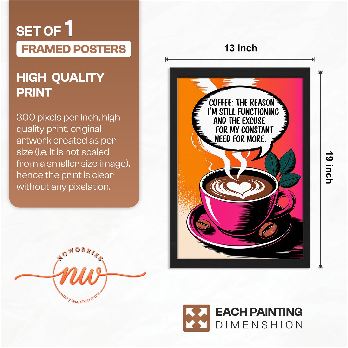 Need More Coffee Wall Frame