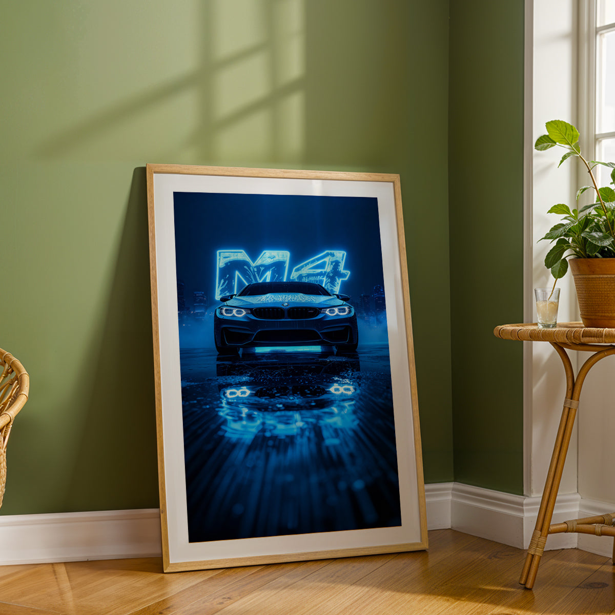 BMW M4 Neon Nights Wall Frame