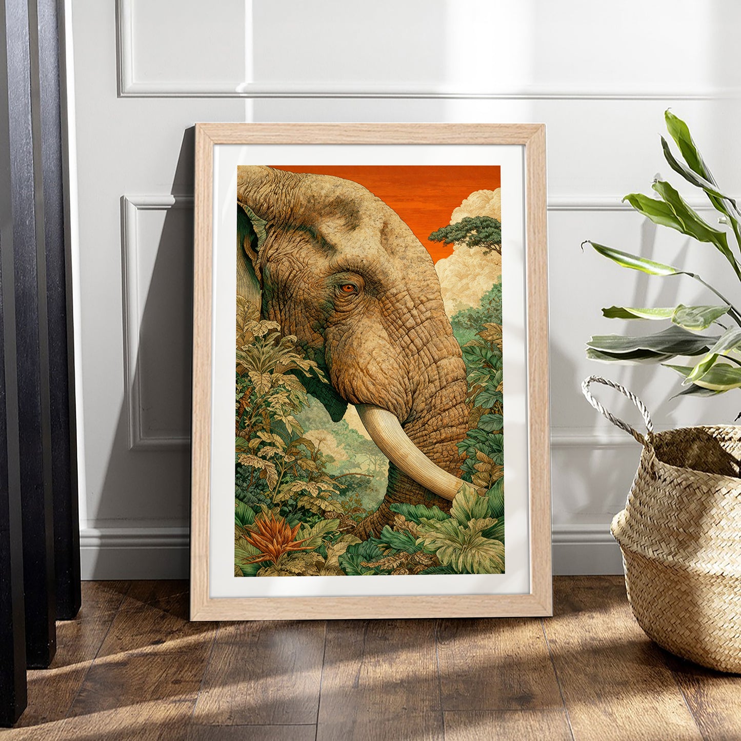 Majestic Elephant Portrait Wall Frame