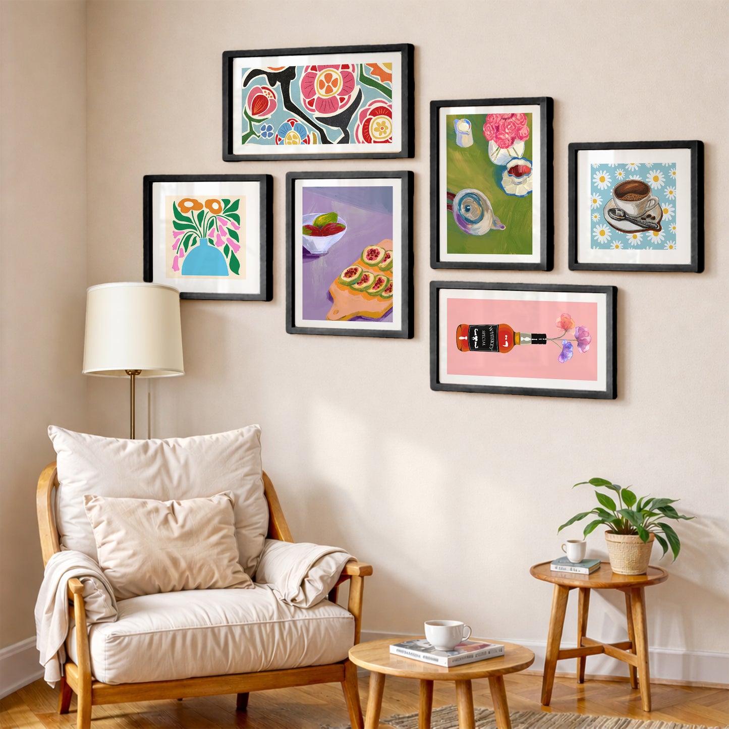 Colorful Lifestyle Wall Set of 6