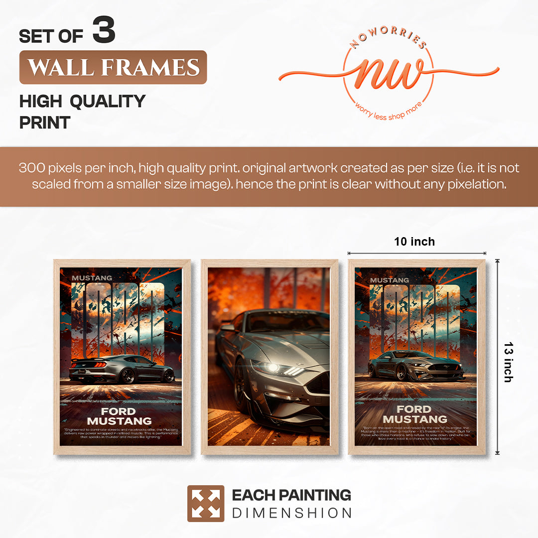 Ford Mustang Wall Art Set of 3