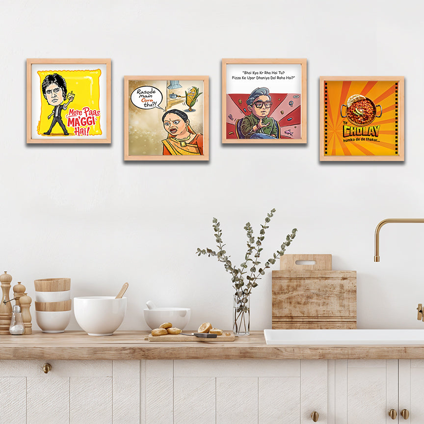 Bollywood Food Meme Wall Art Set