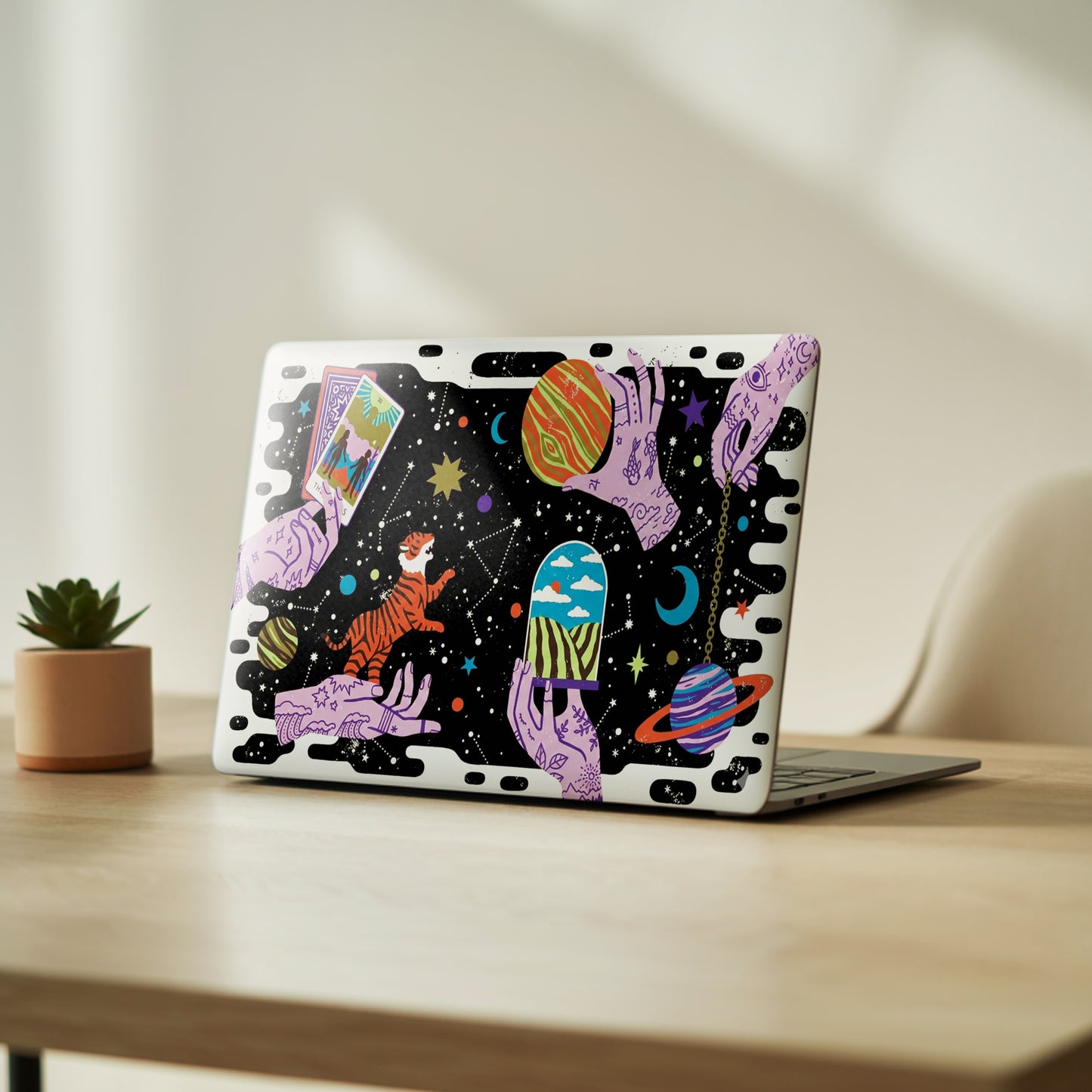 Cosmic Tarot Psychedelic Space Laptop Skin