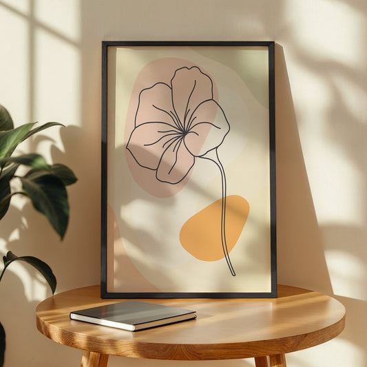 Minimalist Floral Line Art Wall Frame