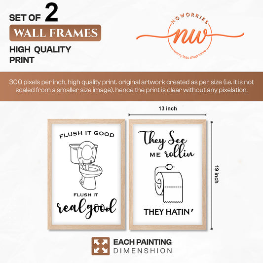 Funny Bathroom Quotes Set of 2