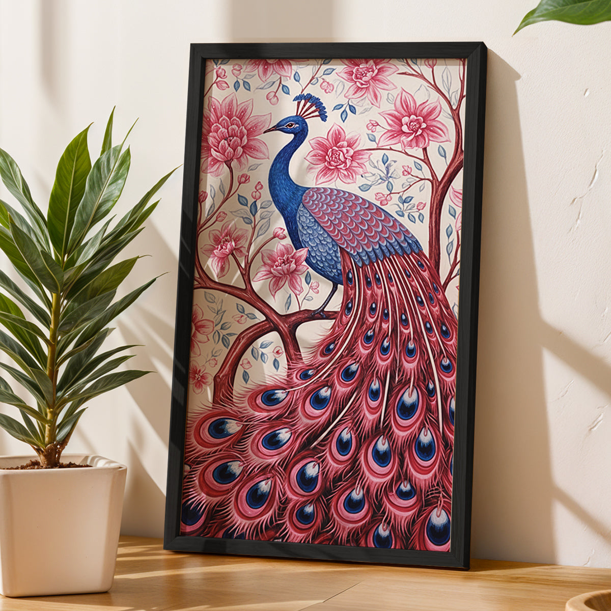 Blush Peacock Wall Frame