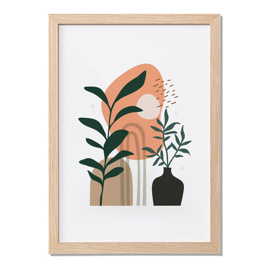 Boho Botanical Vase Wall Frame – Set of 1