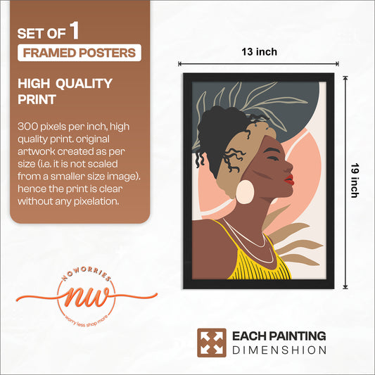 Modern Abstract African Woman Framed Wall Art