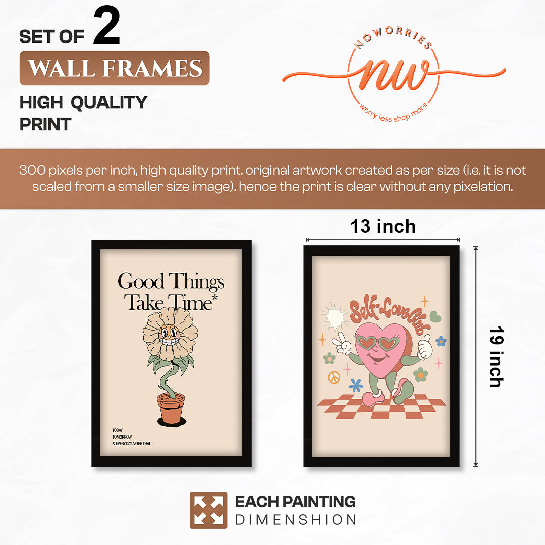 Good Things Take Time Self-Care Wall Art Set of 2