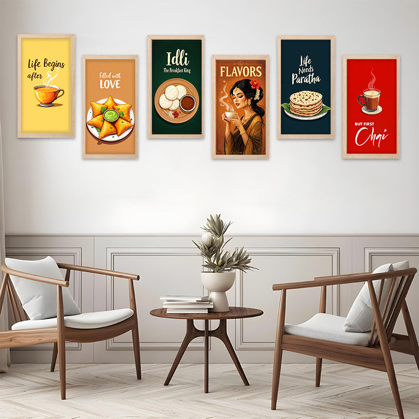 Indian Breakfast & Chai Wall Frame Set