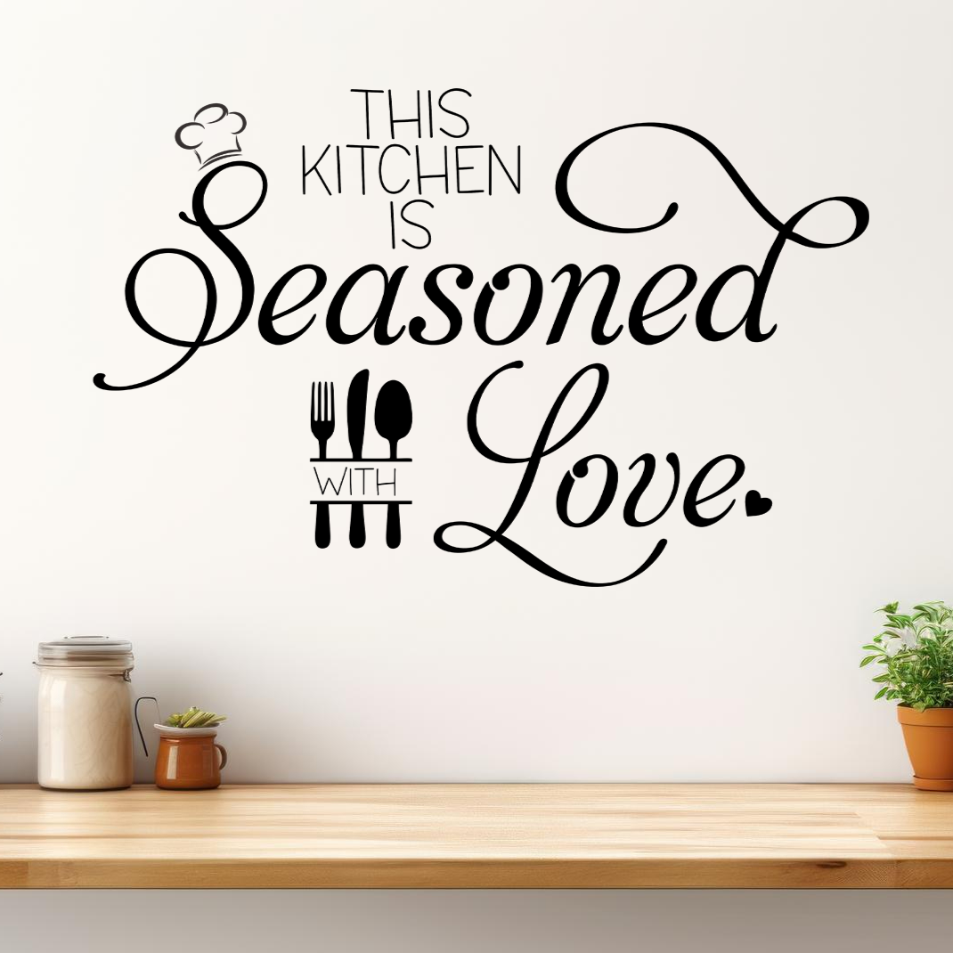 Elegant Seasoned with Love Wall Sticker