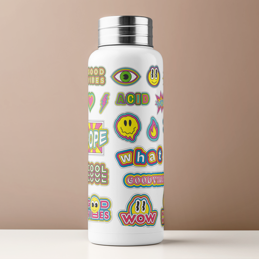 Vibrant Graffiti Quote Sticker Pack