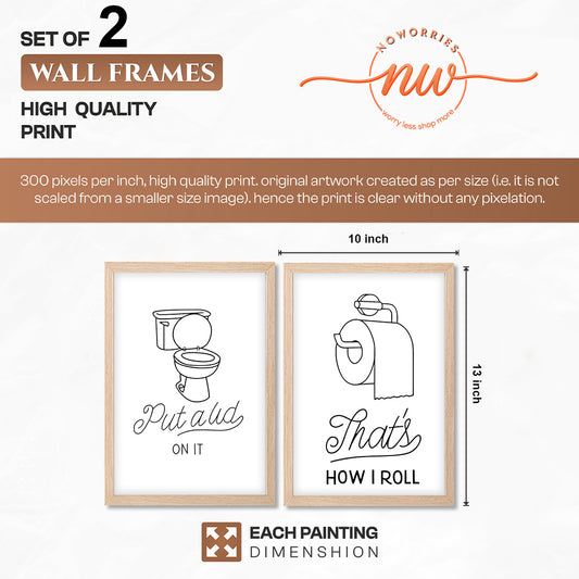 Funny Toilet Humor Wall Frames Set of 2