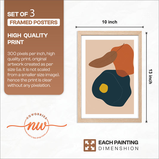 Modern Abstract Wall Frames Set of 3