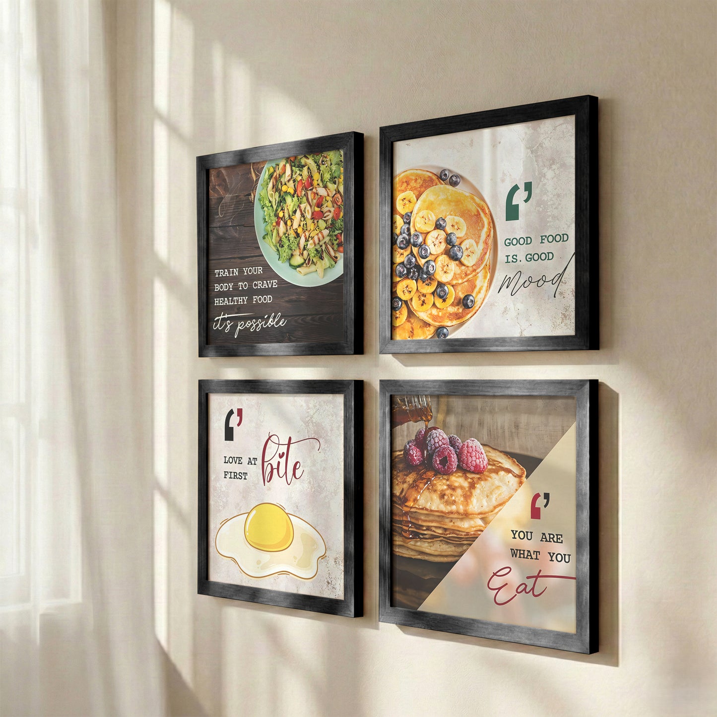 Healthy Food Kitchen Wall Art Set of 4