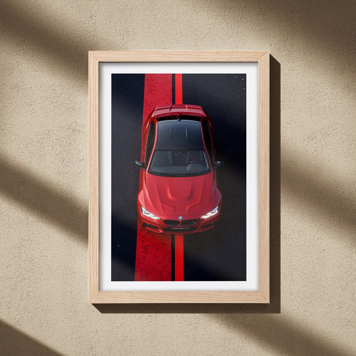 BMW M3 Red Line Wall Frame