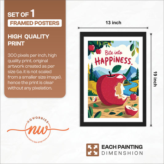 Bite Into Happiness Wall Frame