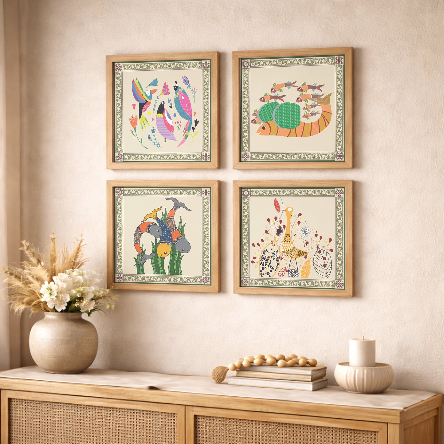 Boho Folk Frame Set of 4