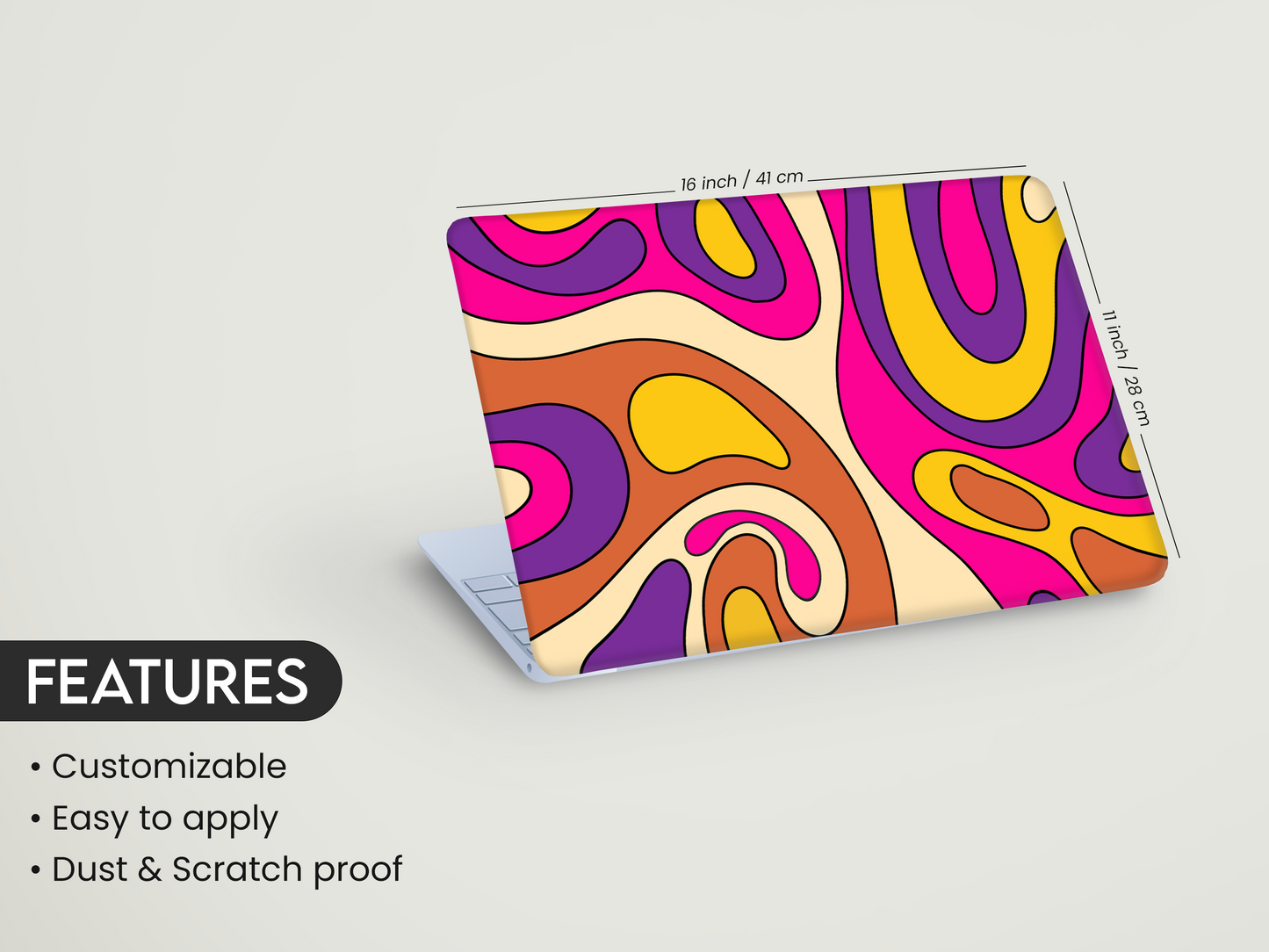 Retro Abstract Waves Laptop Skin