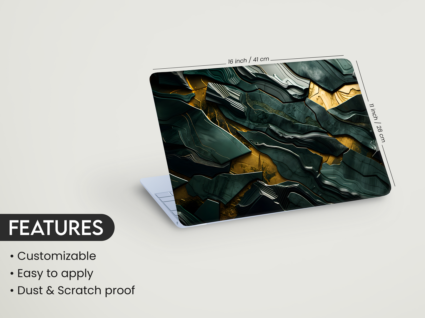Emerald Gold Geometric Laptop Skin