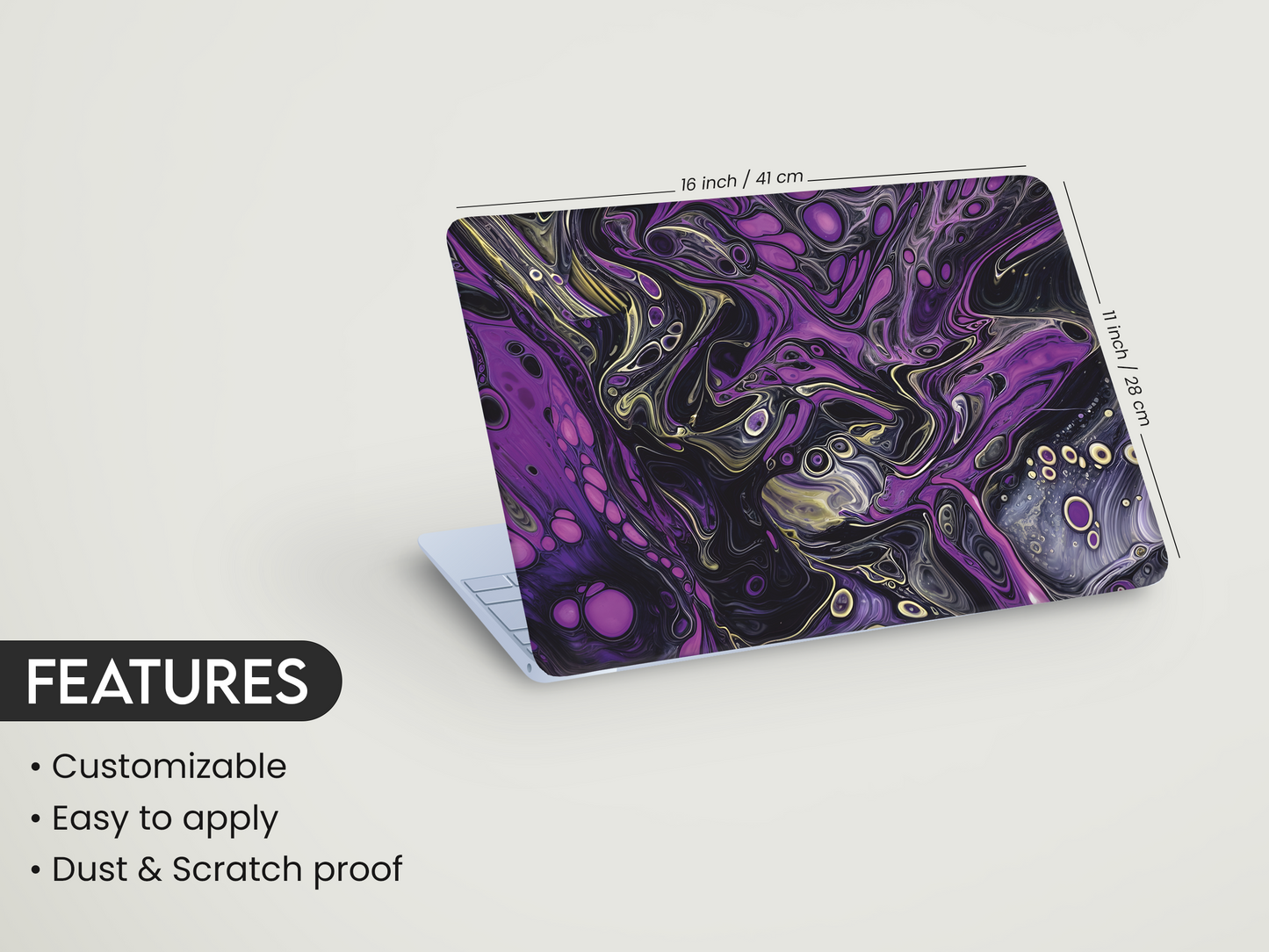 Purple Fluid Art Laptop Skin